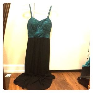 Green and black women’s dress